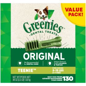 Greenies Original Teenie Natural Dental Care Dog Treats, 36 Oz Pack (130 Treats)