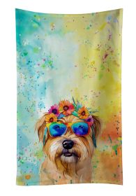 Cairn Terrier Hippie Dawg Kitchen Towel Dish Cloths Guest Hand Towel Decorative Bathroom Towel for Face,Tea, Dishcloth, Kitchen and Bath