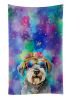Schnauzer Hippie Dawg Kitchen Towel Dish Cloths Guest Hand Towel Decorative Bathroom Towel for Face,Tea, Dishcloth, Kitchen and Bath