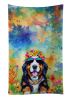 Bernese Mountain Dog Hippie Dawg Kitchen Towel Dish Cloths Guest Hand Towel Decorative Bathroom Towel for Face,Tea, Dishcloth, Kitchen and Bath