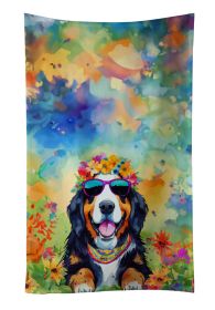 Bernese Mountain Dog Hippie Dawg Kitchen Towel Dish Cloths Guest Hand Towel Decorative Bathroom Towel for Face,Tea, Dishcloth, Kitchen and Bath