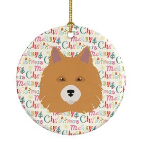 Elo Dog Merry Christmas Ceramic Ornament Christmas Tree Hanging Decorations for Home Christmas Holiday, Party, Gift, 3 in, Multicolor