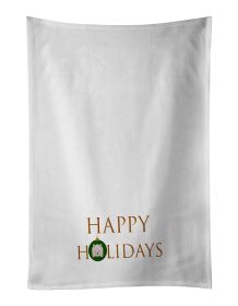 NEW American Eskimo - Dog Face Happy Holidays Christmas Kitchen Towel Set of 2 White Dish Towels Decorative Bathroom Hand towel for Hand, Face, Hair