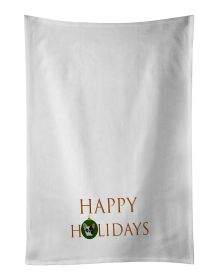 NEW French Bulldog - Dog Face Happy Holidays Christmas Kitchen Towel Set of 2 White Dish Towels Decorative Bathroom Hand towel for Hand, Face, Hair