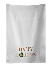 NEW Danish Spitz - Dog Face Happy Holidays Christmas Kitchen Towel Set of 2 White Dish Towels Decorative Bathroom Hand towel for Hand, Face, Hair