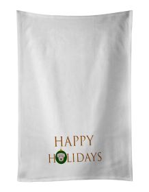 NEW Glen of Imaal - Dog Face Happy Holidays Christmas Kitchen Towel Set of 2 White Dish Towels Decorative Bathroom Hand towel for Hand, Face, Hair