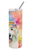 Great Pyrenees Hippie Dawg Stainless Steel Skinny Tumbler Vacuum Double Walled Reusable Insulated Tumbler Travel Cup for Coffee Cocktails Gift with Li