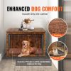 VEVOR Dog Crate Furniture, 38 inch Wooden Dog Crate with Double Doors, Heavy-Duty Dog Cage End Table with Multi-Purpose Removable Tray