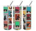 Lots of Bernese Mountain Dog Stainless Steel Skinny Tumbler Vacuum Double Walled Reusable Insulated Tumbler Travel Cup for Coffee Cocktails Gift with