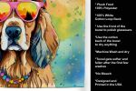 Cocker Spaniel Hippie Dawg Kitchen Towel Dish Cloths Guest Hand Towel Decorative Bathroom Towel for Face,Tea, Dishcloth, Kitchen and Bath