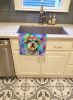Schnauzer Hippie Dawg Kitchen Towel Dish Cloths Guest Hand Towel Decorative Bathroom Towel for Face,Tea, Dishcloth, Kitchen and Bath