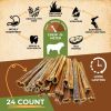 Gullet Sticks 24 Count 100% Natural Beef Esophagus Dog Chews 6” Premium Dog Treats for Training Puppies & Adults Zero Filler or Preservatives