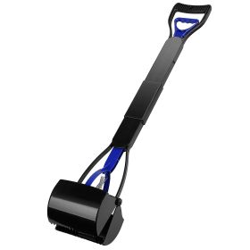31.5in Pet Pooper Scooper Foldable Long Handle Dog Poop Waste Pick Up Rake for Large Medium Small Dogs Cats Pets (Option: Blue)
