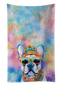 French Bulldog Hippie Dawg Kitchen Towel Dish Cloths Guest Hand Towel Decorative Bathroom Towel for Face,Tea, Dishcloth, Kitchen and Bath (Default: Default)