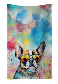 Boston Terrier Hippie Dawg Kitchen Towel Dish Cloths Guest Hand Towel Decorative Bathroom Towel for Face,Tea, Dishcloth, Kitchen and Bath (Default: Default)