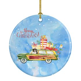 Merry Christmas Bernese Mountain Dog Ceramic Ornament Christmas Tree Hanging Decorations for Home Christmas Holiday, Party, Gift, 3 in, Multicolor (Default: Default)
